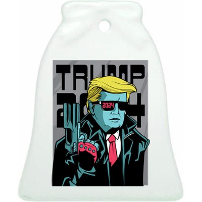 Trump 2024 Comic Cover Ceramic Bell Ornament