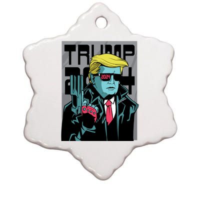 Trump 2024 Comic Cover Ceramic Star Ornament