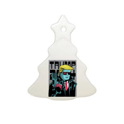 Trump 2024 Comic Cover Ceramic Tree Ornament