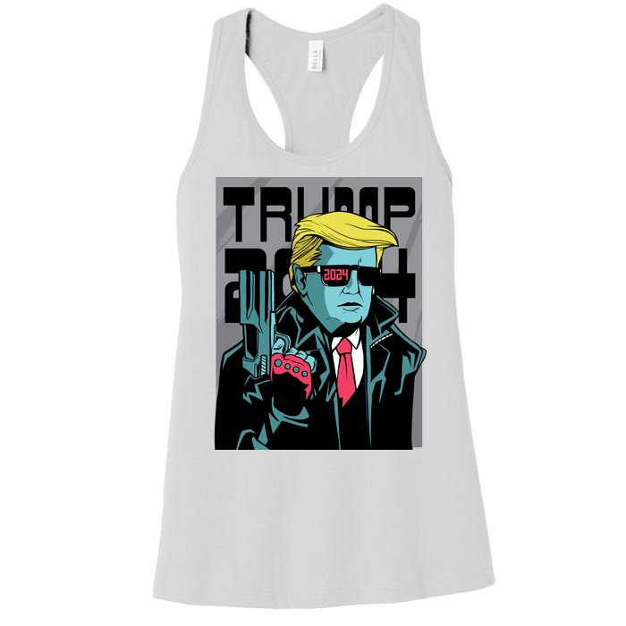 Trump 2024 Comic Cover Women's Racerback Tank