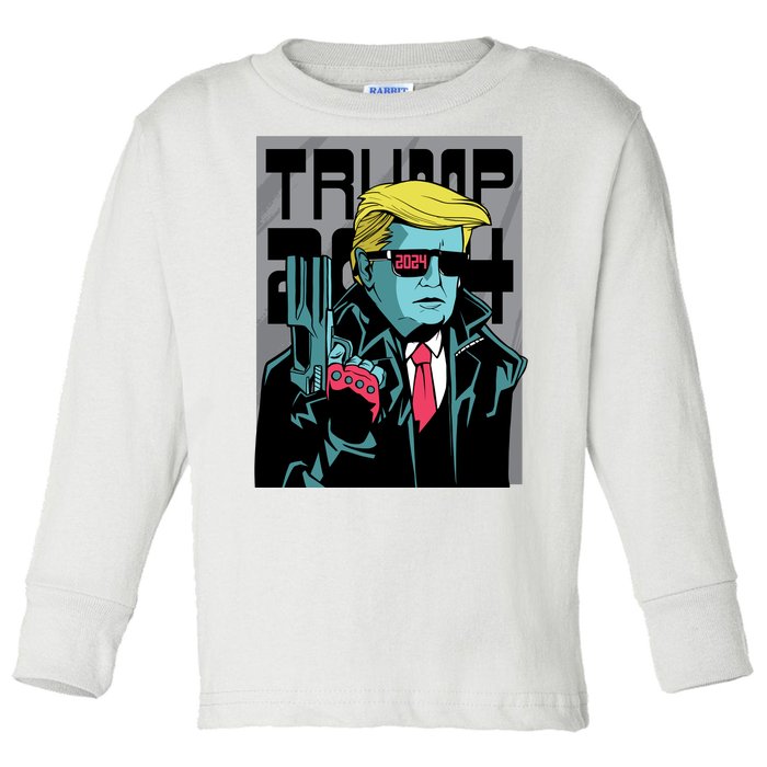 Trump 2024 Comic Cover Toddler Long Sleeve Shirt