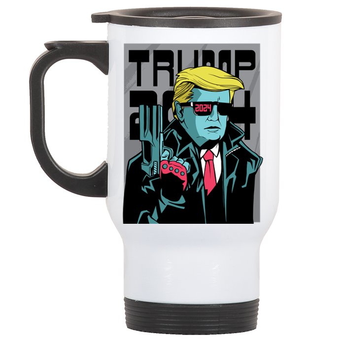 Trump 2024 Comic Cover Stainless Steel Travel Mug