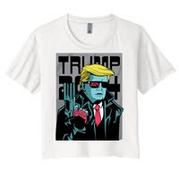 Trump 2024 Comic Cover Women's Crop Top Tee