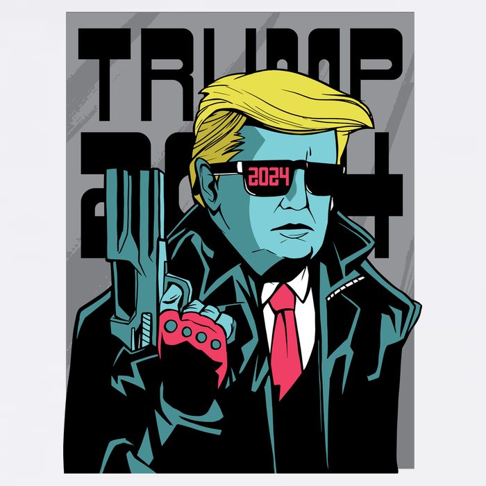 Trump 2024 Comic Cover Cropped Pullover Crew