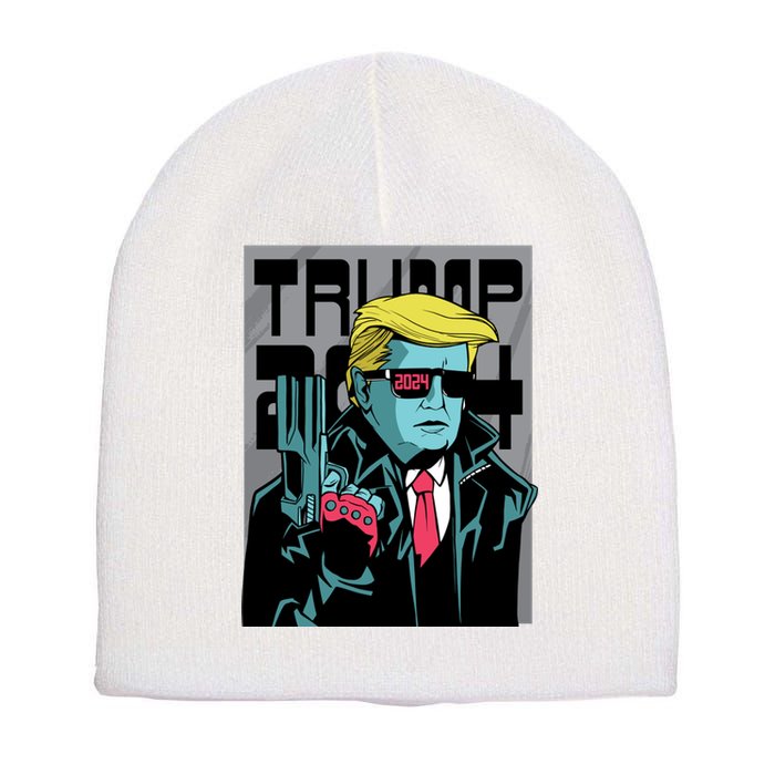 Trump 2024 Comic Cover Short Acrylic Beanie