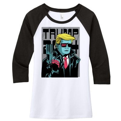 Trump 2024 Comic Cover Women's Tri-Blend 3/4-Sleeve Raglan Shirt