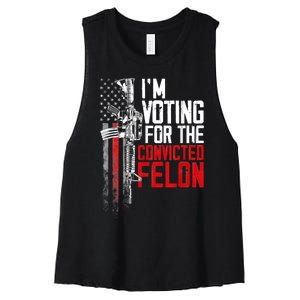 Trump 2024 Convicted Felon IM Voting Convicted Felon 2024 Women's Racerback Cropped Tank