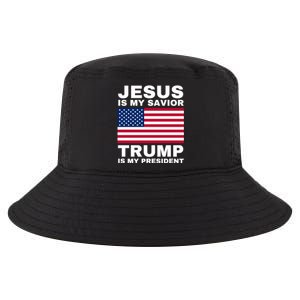 Trump 2020 Cute Gift Jesus Is My Savior Trump Is My President Gift Cool Comfort Performance Bucket Hat