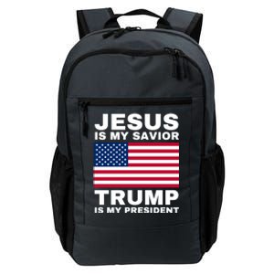 Trump 2020 Cute Gift Jesus Is My Savior Trump Is My President Gift Daily Commute Backpack