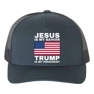 Trump 2020 Cute Gift Jesus Is My Savior Trump Is My President Gift Yupoong Adult 5-Panel Trucker Hat