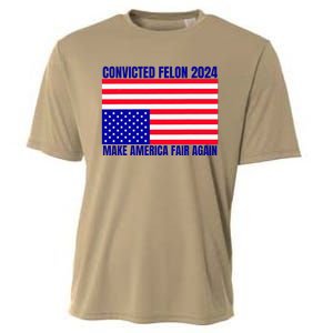 Trump 2024 Convicted Felon American Flag Cooling Performance Crew T-Shirt