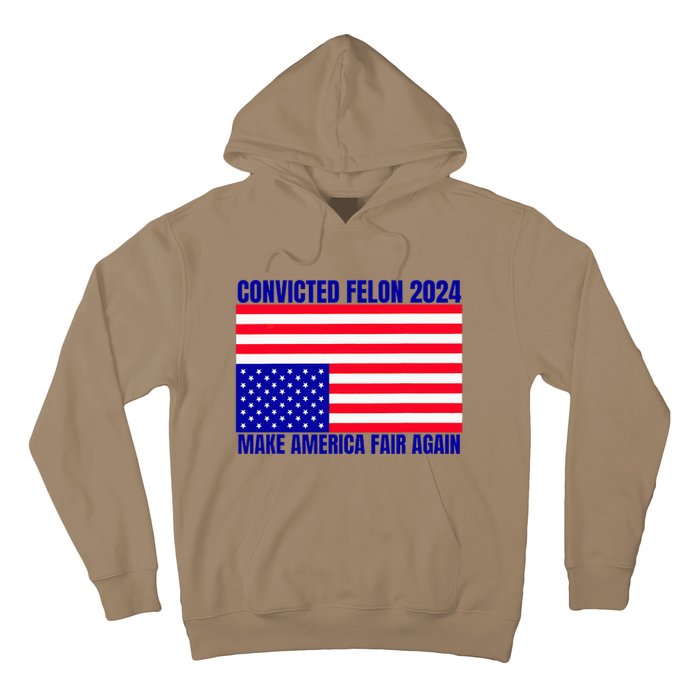 Trump 2024 Convicted Felon American Flag Hoodie