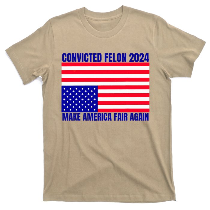 Trump 2024 Convicted Felon American Flag T-Shirt