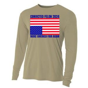 Trump 2024 Convicted Felon American Flag Cooling Performance Long Sleeve Crew