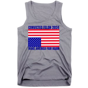 Trump 2024 Convicted Felon American Flag Tank Top