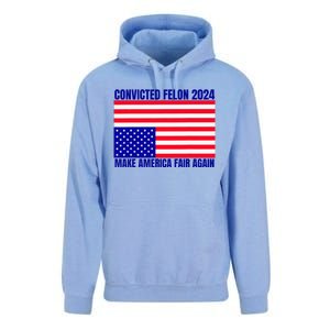 Trump 2024 Convicted Felon American Flag Unisex Surf Hoodie