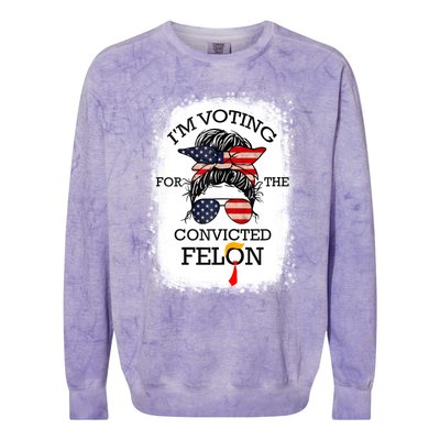 Trump 2024 Convicted Felon IM Voting Convicted Felon 2024 Colorblast Crewneck Sweatshirt