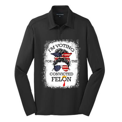 Trump 2024 Convicted Felon IM Voting Convicted Felon 2024 Silk Touch Performance Long Sleeve Polo