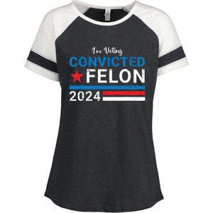 Trump 2024 Convicted Felon Im Voting Convicted Felon 2024 Enza Ladies Jersey Colorblock Tee