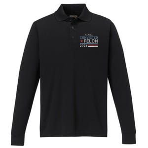 Trump 2024 Convicted Felon IM Voting Convicted Felon 2024 Performance Long Sleeve Polo