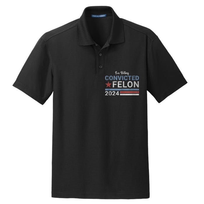 Trump 2024 Convicted Felon IM Voting Convicted Felon 2024 Dry Zone Grid Polo