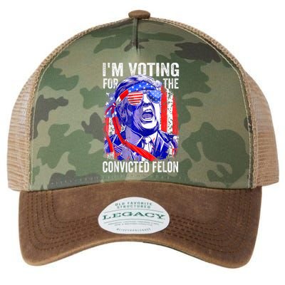 Trump 2024 Convicted Felon IM Voting Convicted Felon 2024 Legacy Tie Dye Trucker Hat