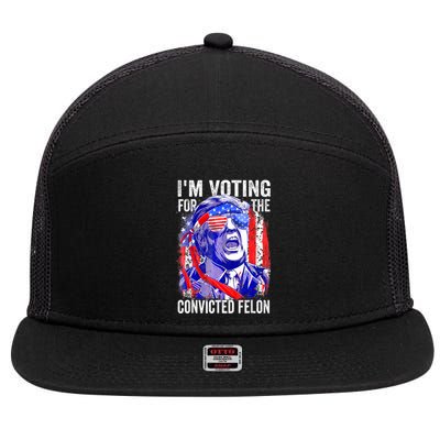 Trump 2024 Convicted Felon IM Voting Convicted Felon 2024 7 Panel Mesh Trucker Snapback Hat