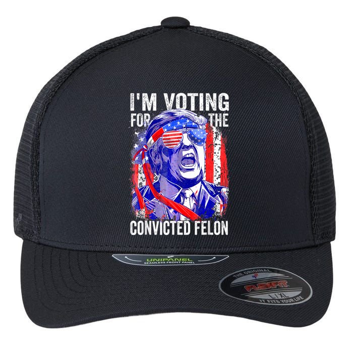 Trump 2024 Convicted Felon IM Voting Convicted Felon 2024 Flexfit Unipanel Trucker Cap