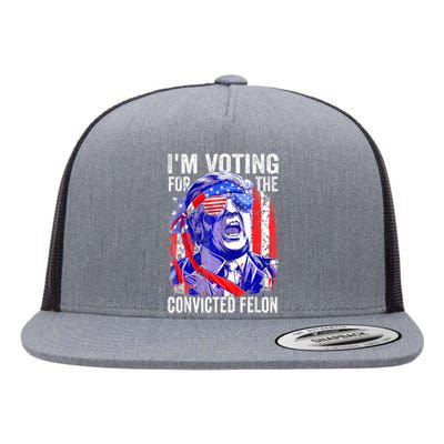 Trump 2024 Convicted Felon IM Voting Convicted Felon 2024 Flat Bill Trucker Hat