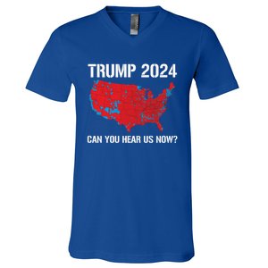 Trump 2024 Can You Hear Us Now Funny Electoral Map Gift V-Neck T-Shirt