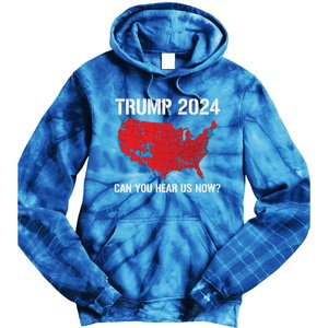 Trump 2024 Can You Hear Us Now Funny Electoral Map Gift Tie Dye Hoodie