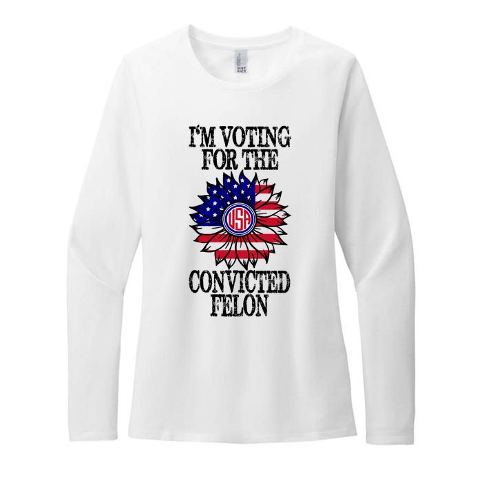 Trump 2024 Convicted Felon I Am Voting Convicted Felon 2024 Womens CVC Long Sleeve Shirt