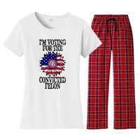 Trump 2024 Convicted Felon I Am Voting Convicted Felon 2024 Women's Flannel Pajama Set