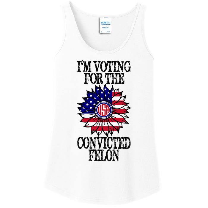 Trump 2024 Convicted Felon I Am Voting Convicted Felon 2024 Ladies Essential Tank