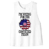 Trump 2024 Convicted Felon I Am Voting Convicted Felon 2024 Women's Racerback Cropped Tank