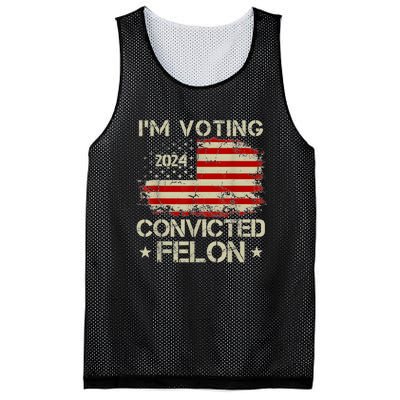 Trump 2024 Convicted Felon IM Voting Convicted Felon 2024 Mesh Reversible Basketball Jersey Tank