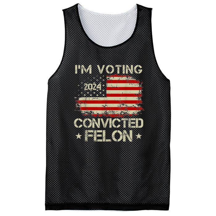 Trump 2024 Convicted Felon IM Voting Convicted Felon 2024 Mesh Reversible Basketball Jersey Tank