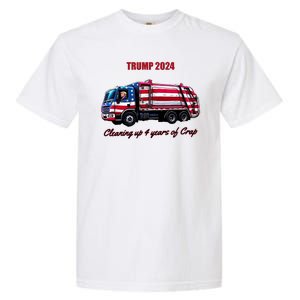 Trump 2024 Cleaning Up 4 Years Of Crap Garbage Truck Garment-Dyed Heavyweight T-Shirt