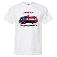 Trump 2024 Cleaning Up 4 Years Of Crap Garbage Truck Garment-Dyed Heavyweight T-Shirt