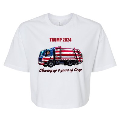 Trump 2024 Cleaning Up 4 Years Of Crap Garbage Truck Bella+Canvas Jersey Crop Tee