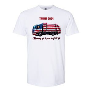 Trump 2024 Cleaning Up 4 Years Of Crap Garbage Truck Softstyle CVC T-Shirt