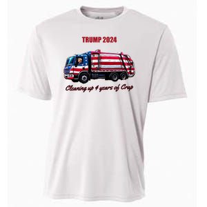 Trump 2024 Cleaning Up 4 Years Of Crap Garbage Truck Cooling Performance Crew T-Shirt