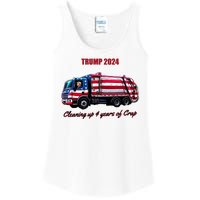 Trump 2024 Cleaning Up 4 Years Of Crap Garbage Truck Ladies Essential Tank