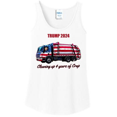 Trump 2024 Cleaning Up 4 Years Of Crap Garbage Truck Ladies Essential Tank