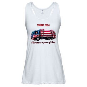 Trump 2024 Cleaning Up 4 Years Of Crap Garbage Truck Ladies Essential Flowy Tank