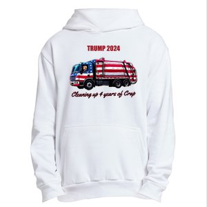 Trump 2024 Cleaning Up 4 Years Of Crap Garbage Truck Urban Pullover Hoodie