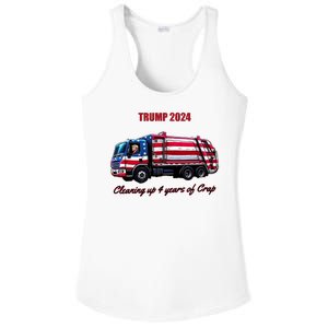 Trump 2024 Cleaning Up 4 Years Of Crap Garbage Truck Ladies PosiCharge Competitor Racerback Tank