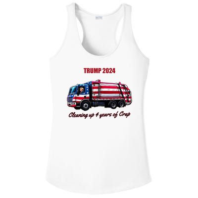 Trump 2024 Cleaning Up 4 Years Of Crap Garbage Truck Ladies PosiCharge Competitor Racerback Tank