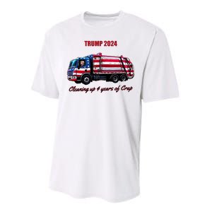 Trump 2024 Cleaning Up 4 Years Of Crap Garbage Truck Performance Sprint T-Shirt