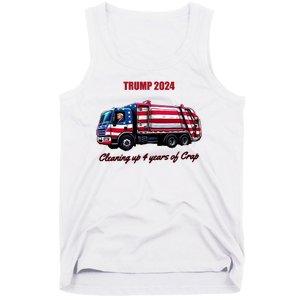 Trump 2024 Cleaning Up 4 Years Of Crap Garbage Truck Tank Top